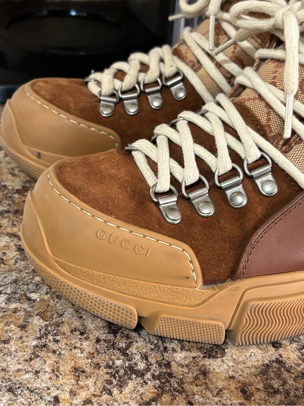 GUCCI “BRICK RED” FLASHTREK SNEAKERS SIZE 7.5 MENS MADE IN ITALY 100% AUTHENTIC - Picture 12 of 16